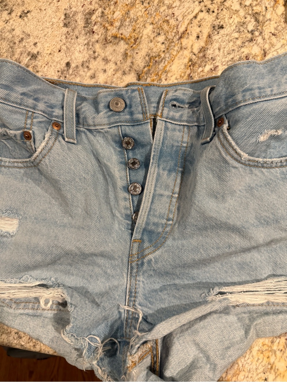 Levi 501 button down Distressed Women's Denim Shorts